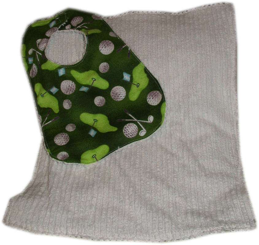 chenille bib and burp set