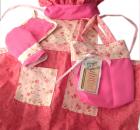 Pink Kid's Apron Set (Apron, Chef's Hat, Mitten and Pot Holder), 3-5 years old