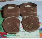 Girl's Handmade Infant Booties (0-3 months), Tan/Brown